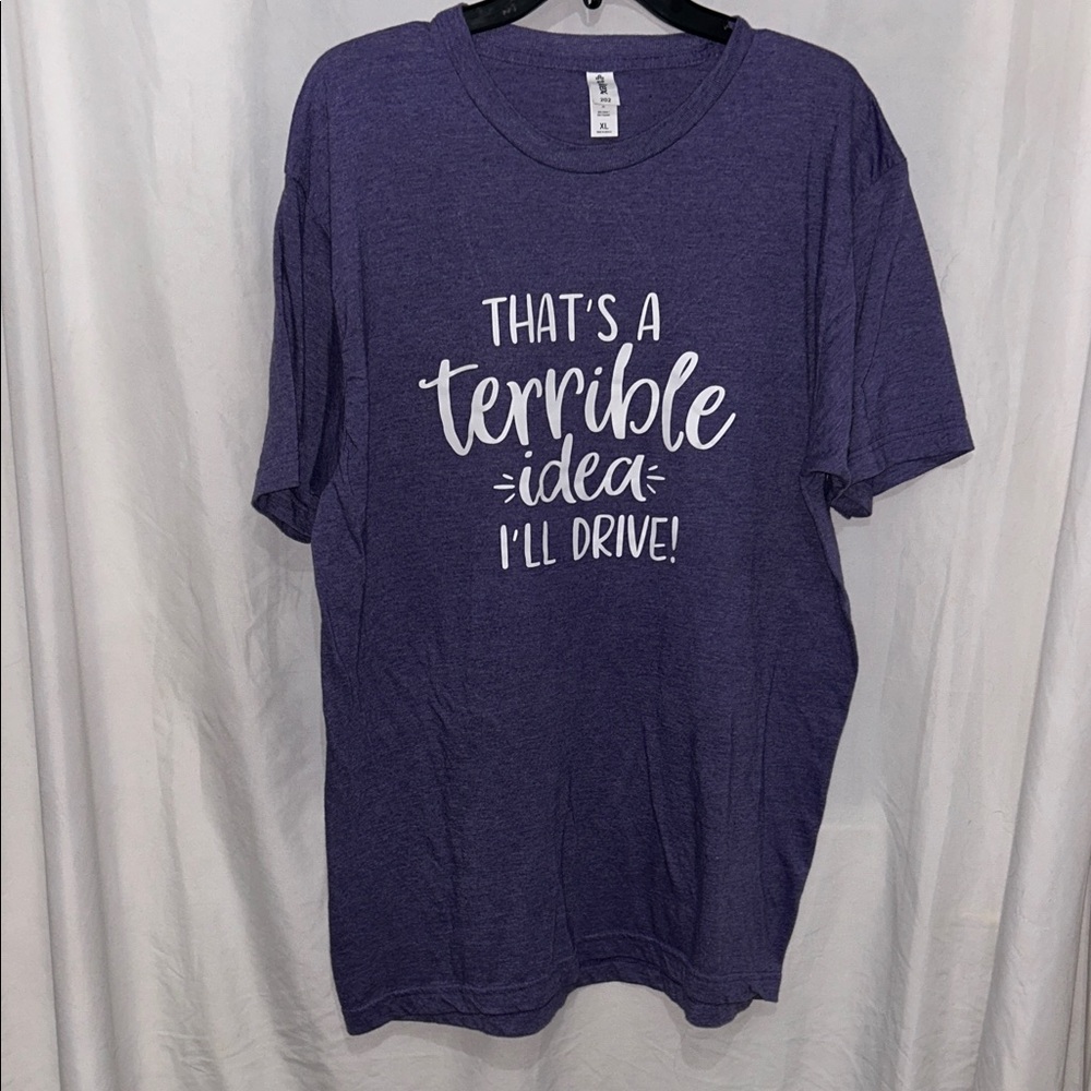 Tultex Purple Short Sleeve Tee with Slogan